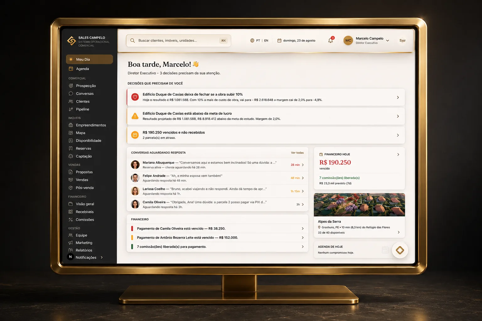 Sales Campelo OS operator dashboard